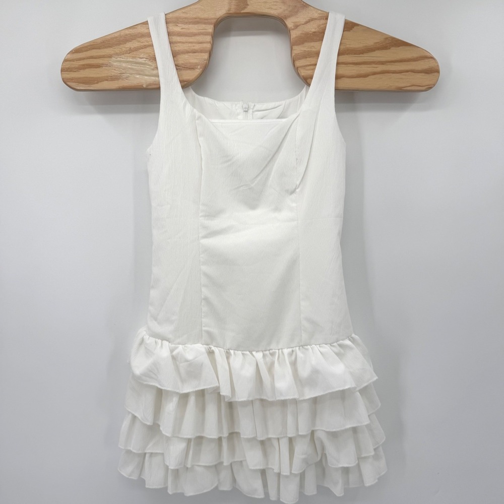 SHEIN White Ruffled Mini Dress